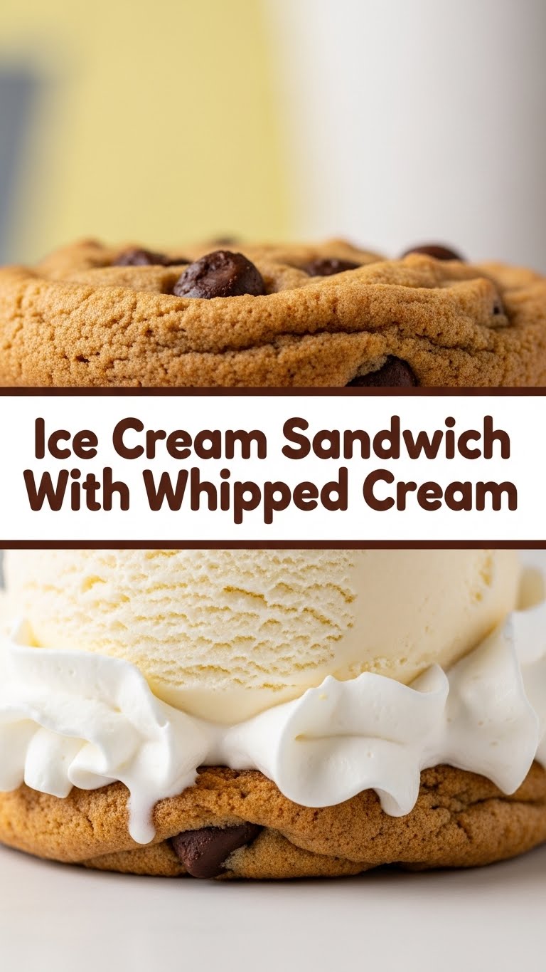 Ice Cream Sandwich With Whipped Cream