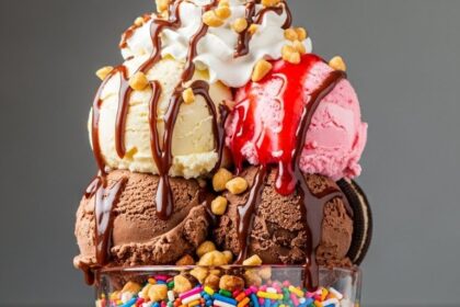 Ice Cream Parfait With Toppings