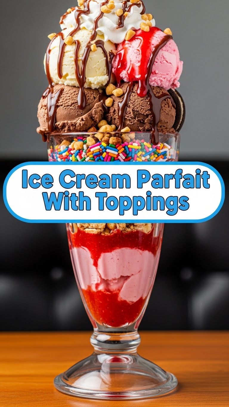 Ice Cream Parfait With Toppings