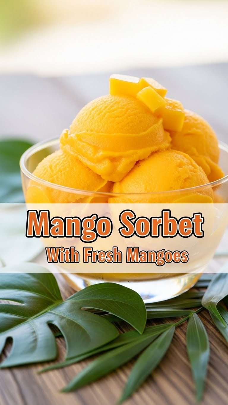Mango Sorbet With Fresh Mangoes