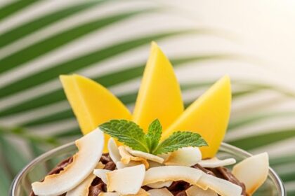 Chocolate Mousse With Coconut Flakes