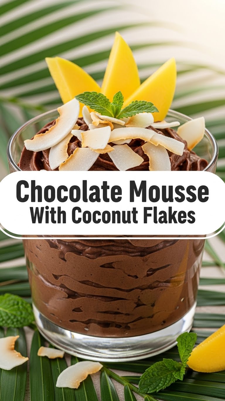 Chocolate Mousse With Coconut Flakes