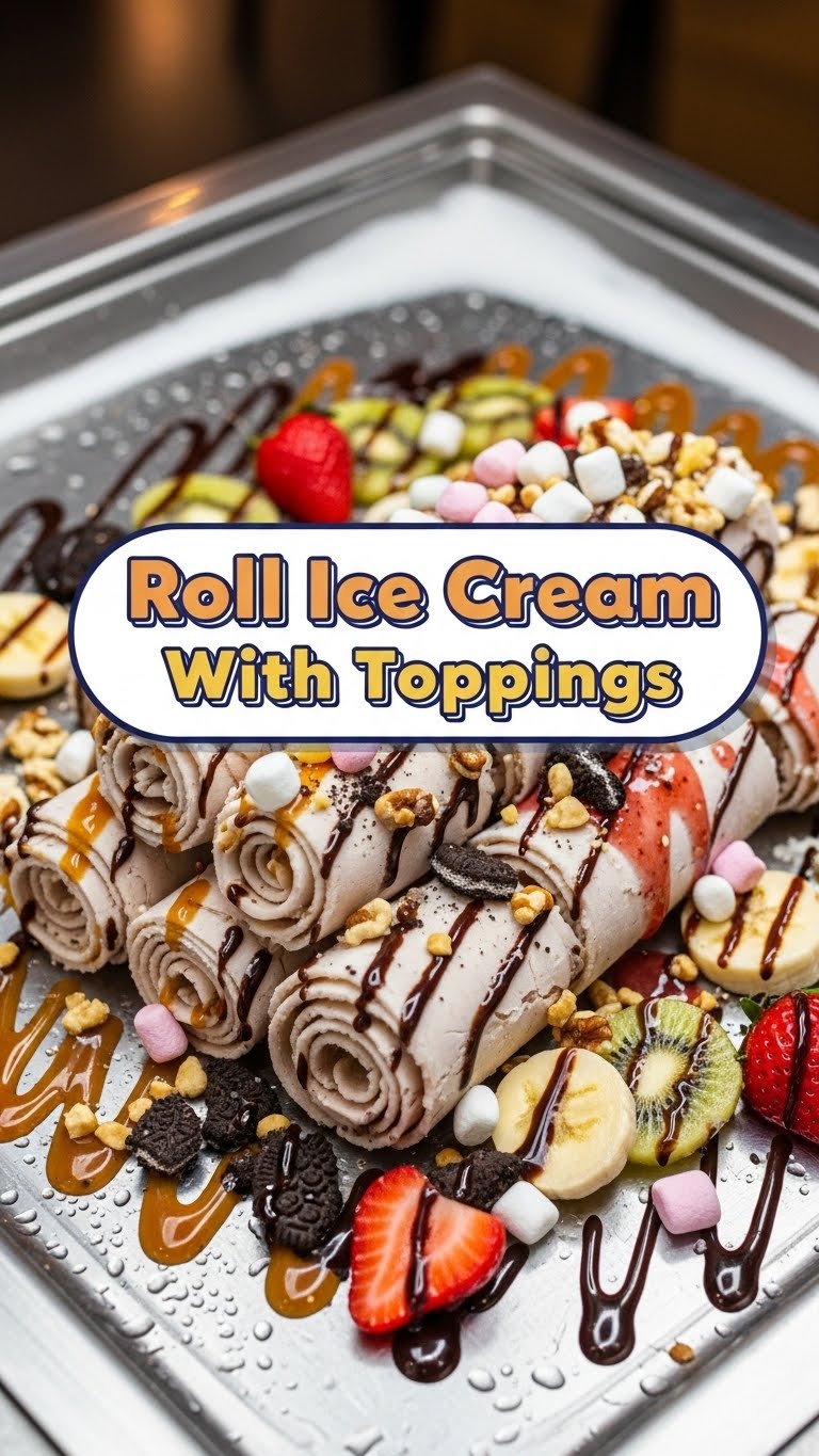 Roll Ice Cream With Toppings