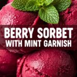 Berry Sorbet With Mint Garnish
