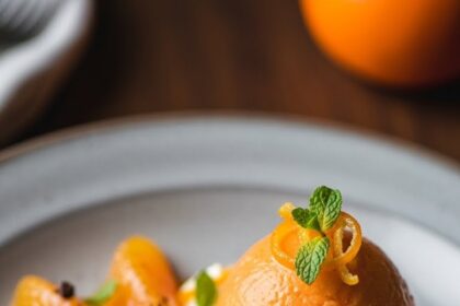 Spiced Tangerine With Tangerine Sorbet