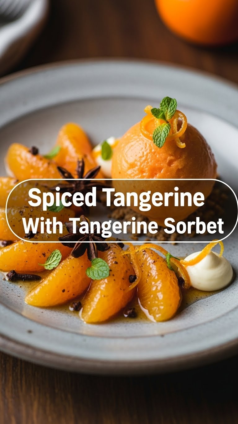 Spiced Tangerine With Tangerine Sorbet