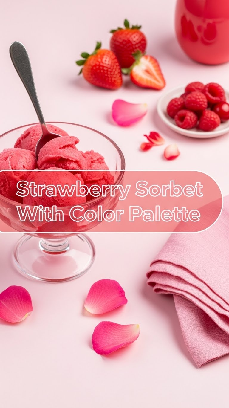 Strawberry Sorbet With Color Palette