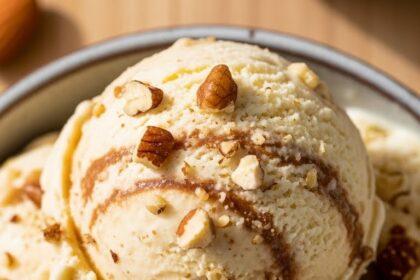 Homemade Banana Ice Cream With Nuts