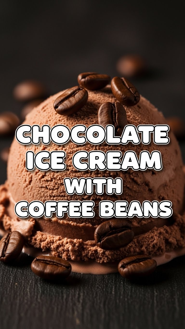 Chocolate Ice Cream With Coffee Beans