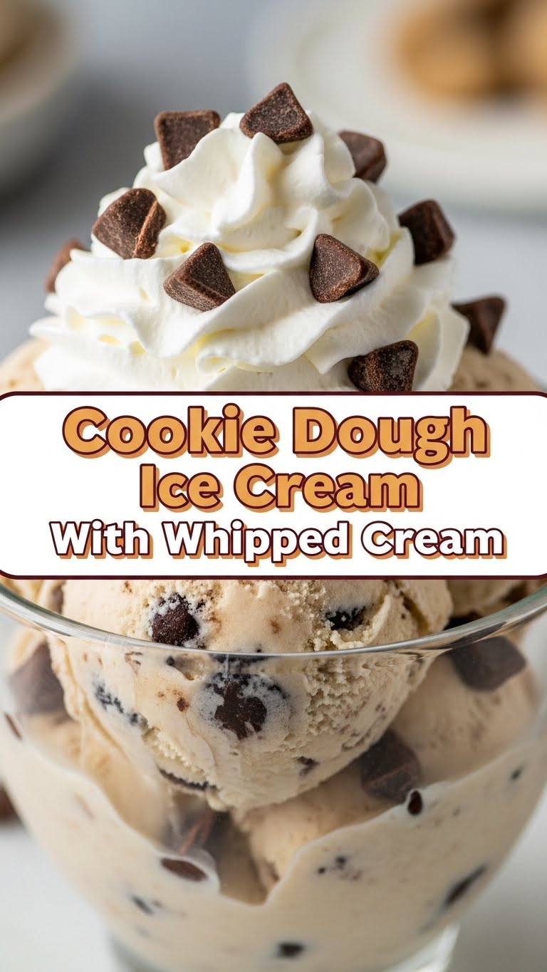 Cookie Dough Ice Cream With Whipped Cream