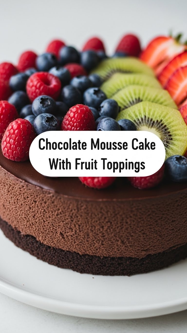 Chocolate Mousse Cake With Fruit Toppings