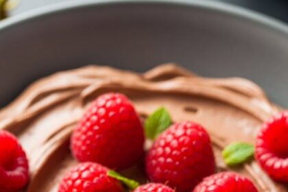 Chocolate Mousse Dessert With Raspberry