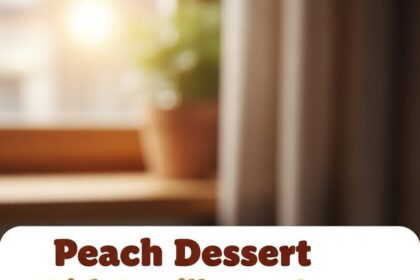 Peach Dessert With Vanilla Ice Cream