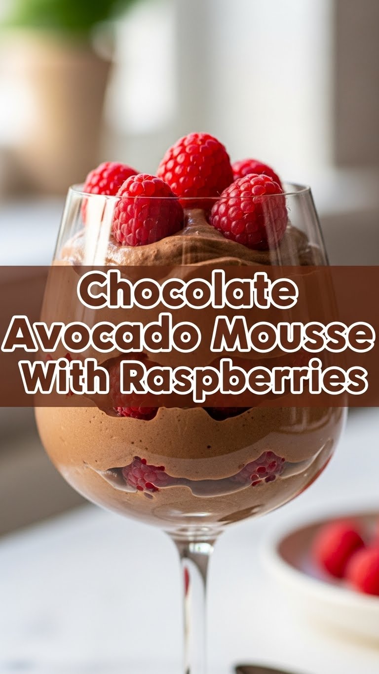 Chocolate Avocado Mousse With Raspberries