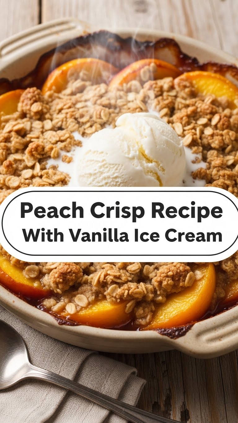 Peach Crisp Recipe With Vanilla Ice Cream