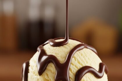Banana Ice Cream With Chocolate Drizzle
