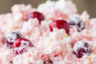 Cherry Fluff Salad With Vanilla Pudding