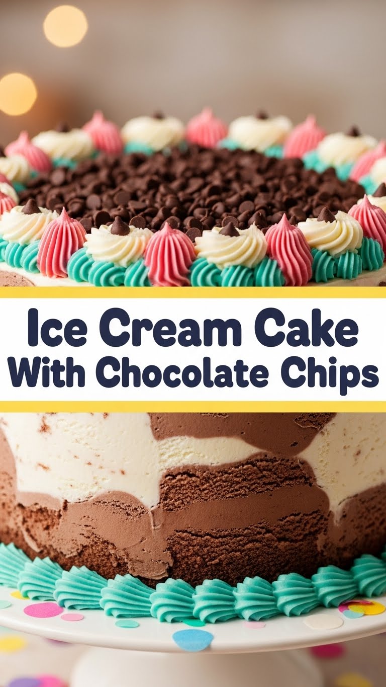 Ice Cream Cake With Chocolate Chips
