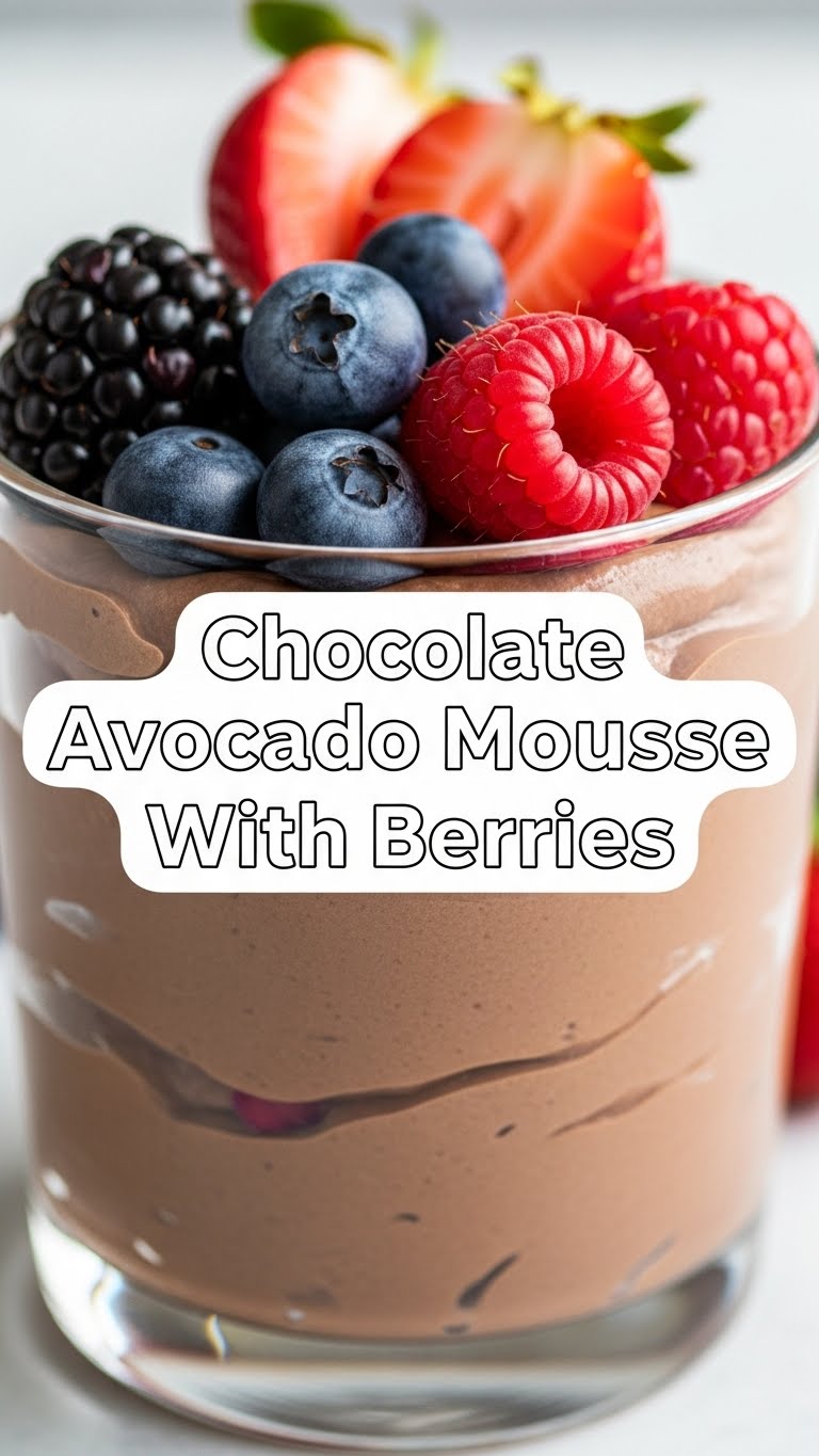 Chocolate Avocado Mousse With Berries