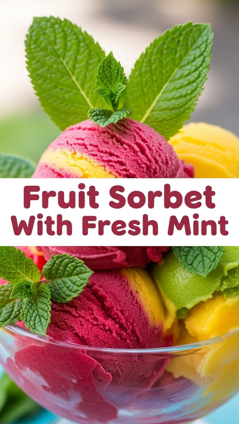 Fruit Sorbet With Fresh Mint