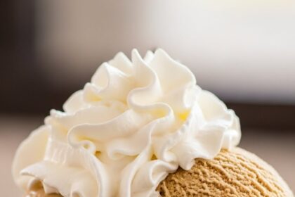 Coffee Ice Cream With Whipped Cream