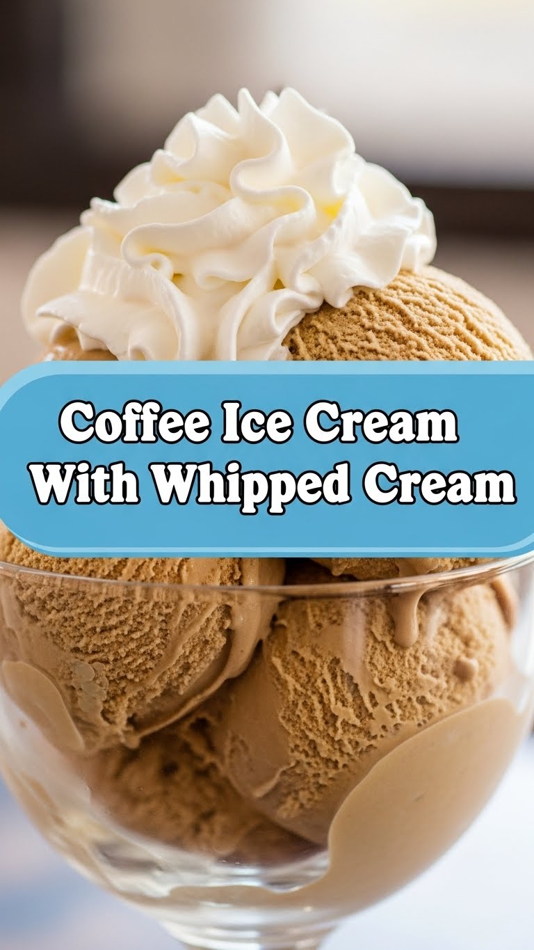 Coffee Ice Cream With Whipped Cream