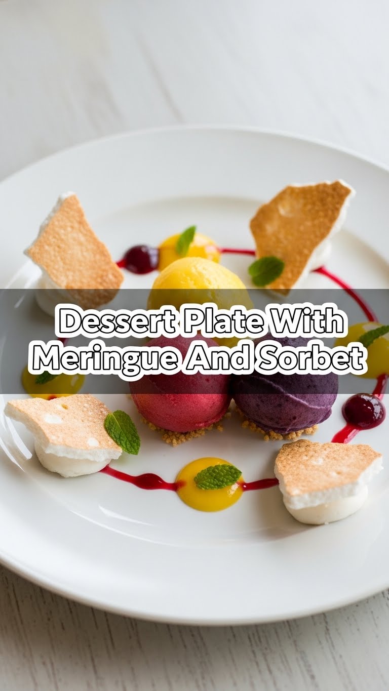 Dessert Plate With Meringue And Sorbet