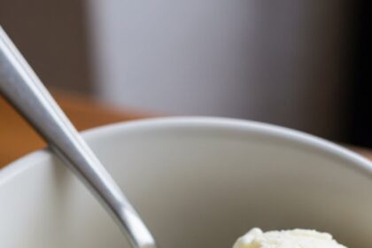 Vanilla Ice Cream With Spoon