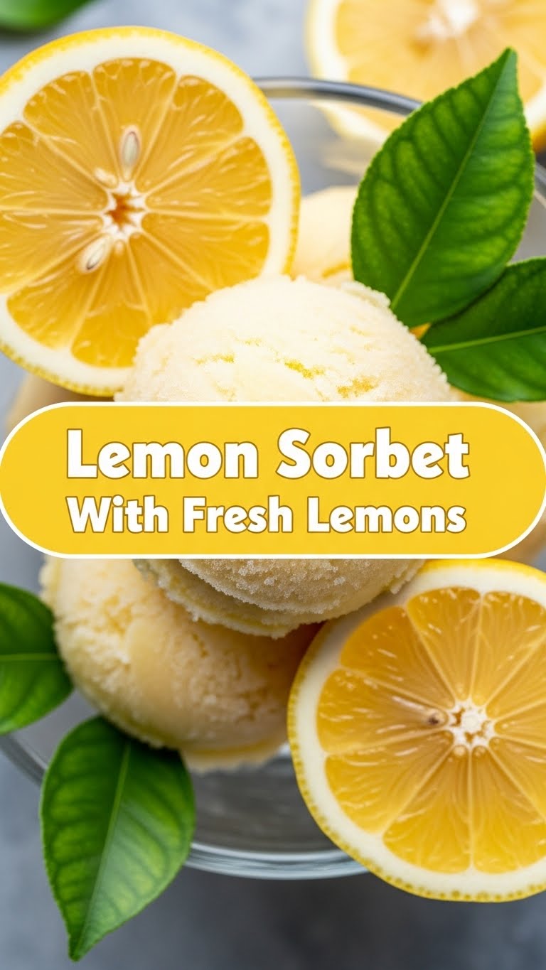 Lemon Sorbet With Fresh Lemons