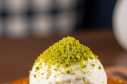 Kunefe Dessert With Ice Cream