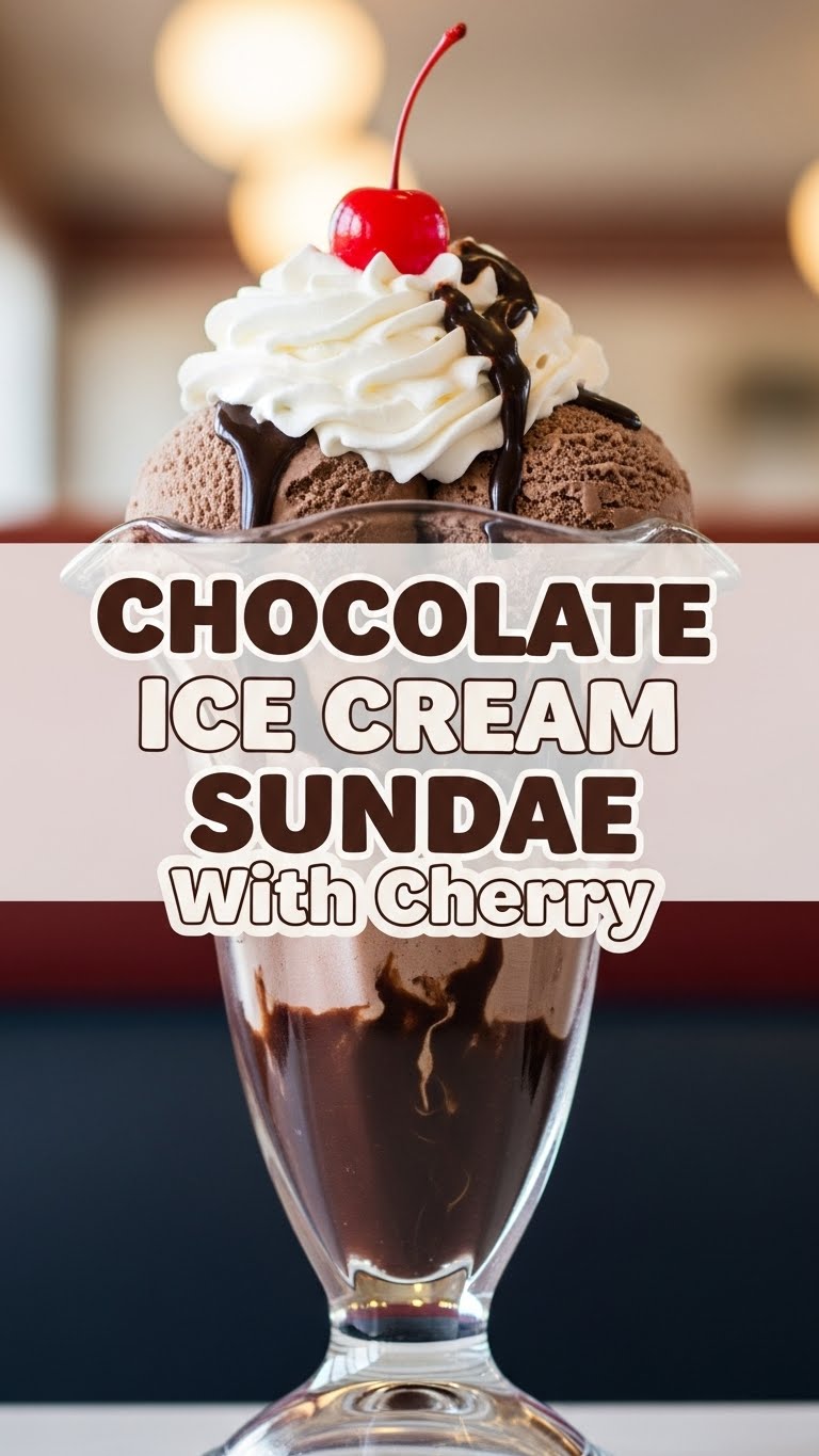 Chocolate Ice Cream Sundae With Cherry