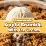 Homemade Apple Crumble With Ice Cream