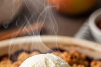 Homemade Apple Crumble With Ice Cream