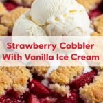 Strawberry Cobbler With Vanilla Ice Cream