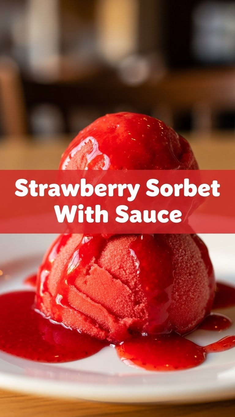 Strawberry Sorbet With Sauce