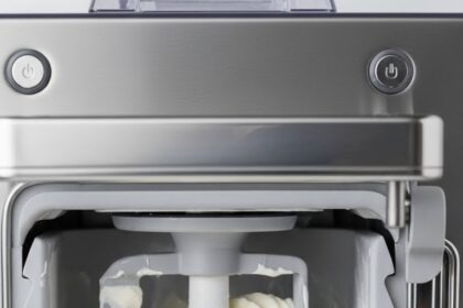 Ice Cream Maker With Freshly Churned Ice Cream