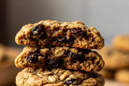Oatmeal Raisin Cookies With Vanilla Pudding