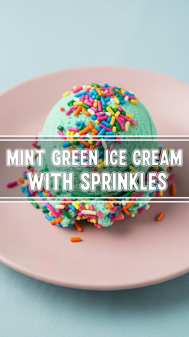 Mint Green Ice Cream With Sprinkles