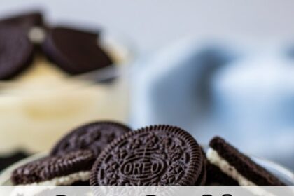 Oreo Cookie Dessert With Vanilla Pudding