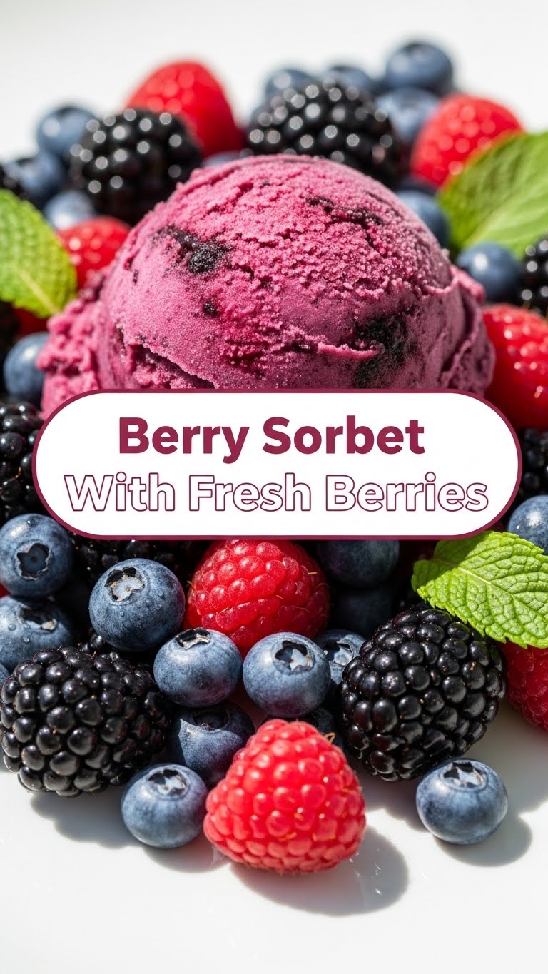 Berry Sorbet With Fresh Berries