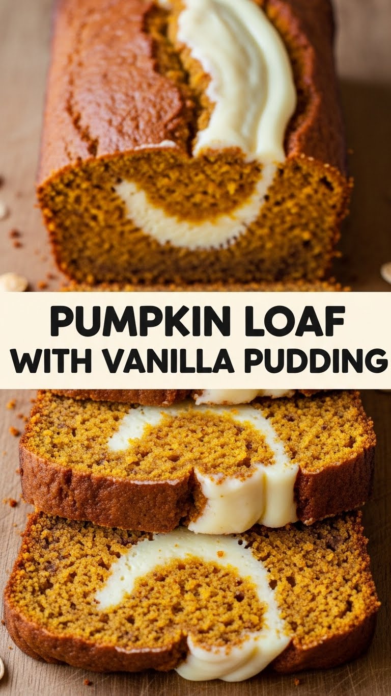 Pumpkin Loaf With Vanilla Pudding