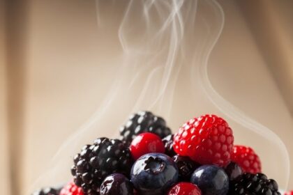 Berry Compote With Ice Cream