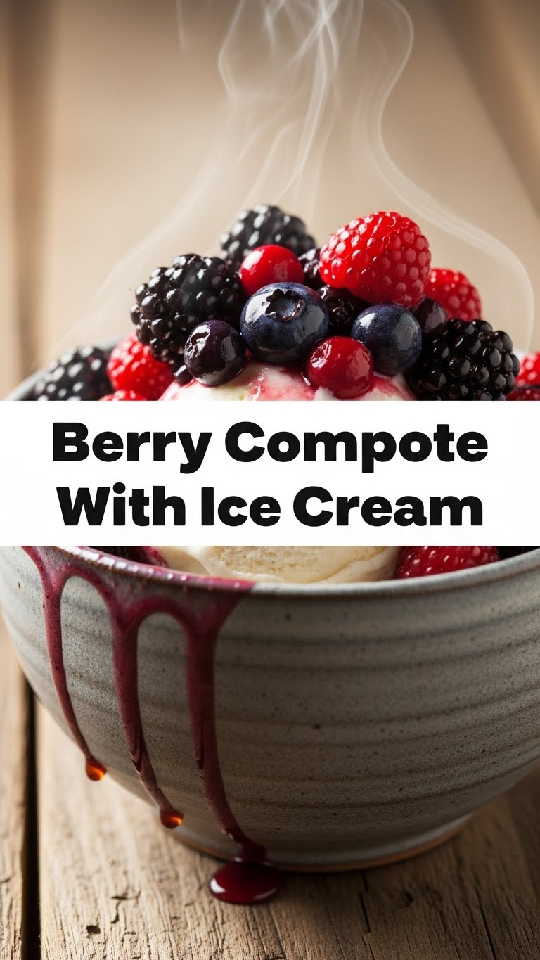 Berry Compote With Ice Cream