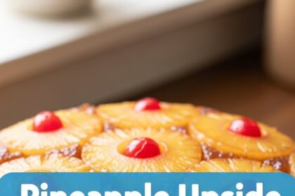Pineapple Upside Down Cake With Vanilla Pudding