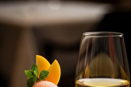 Peach Sorbet With White Wine