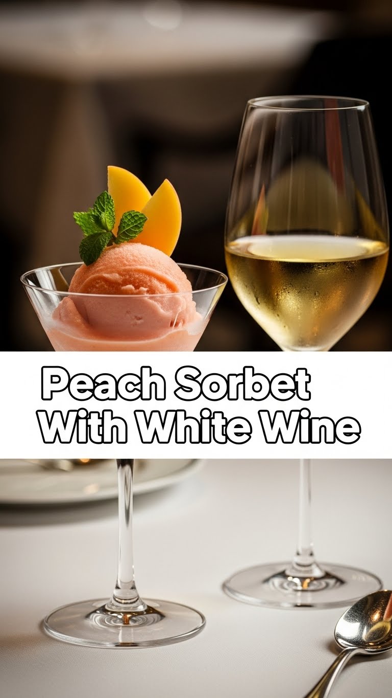 Peach Sorbet With White Wine