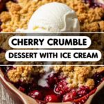 Cherry Crumble Dessert With Ice Cream
