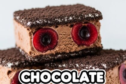 Chocolate Ice Cream Sandwiches With Cherries