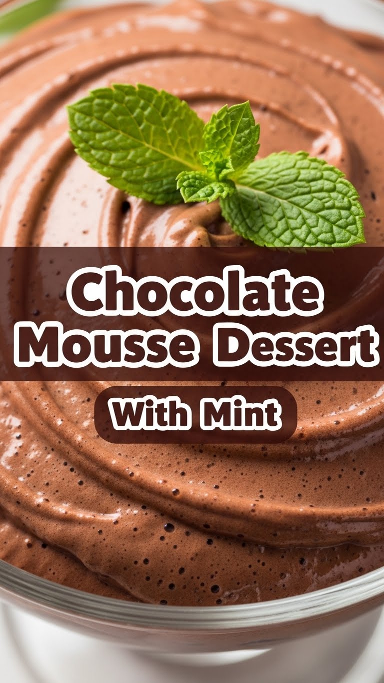 Chocolate Mousse Dessert With Mint