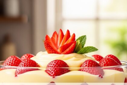 Strawberry Trifle With Vanilla Pudding